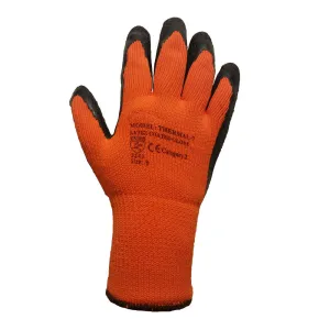 Orange 7 Gauge Latex Coated Rubber Winter Thermal Glove