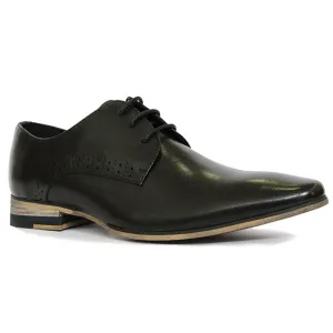 Plant Lace-Up Dress Shoe in Black Leather