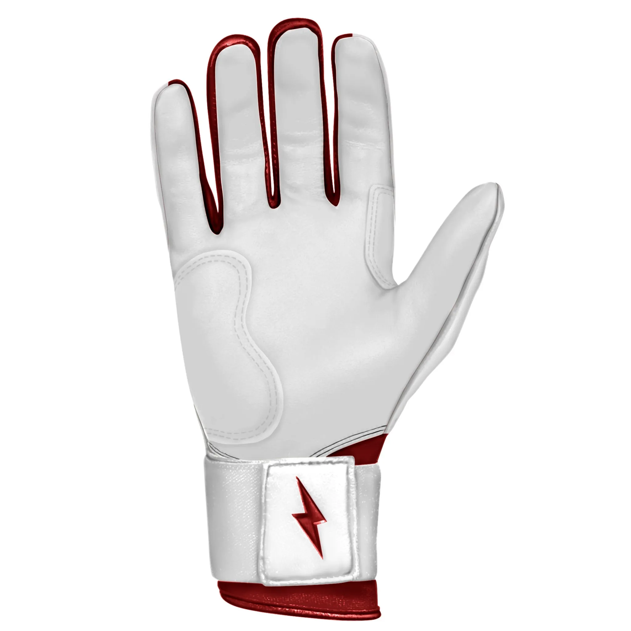 PREMIUM PRO CHROME Series Long Cuff Batting Gloves | MAROON