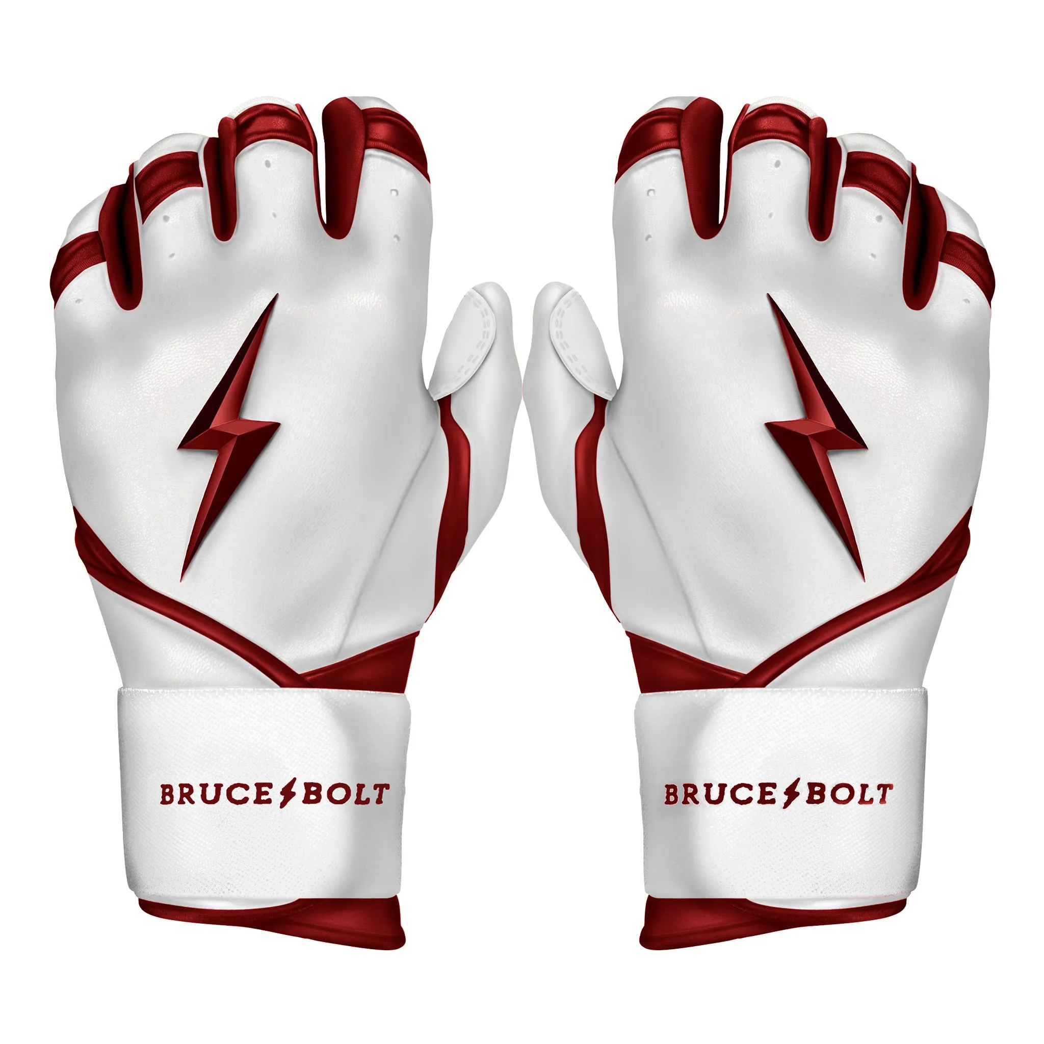 PREMIUM PRO CHROME Series Long Cuff Batting Gloves | MAROON