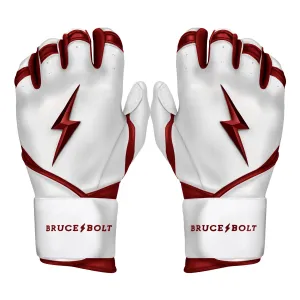 PREMIUM PRO CHROME Series Long Cuff Batting Gloves | MAROON