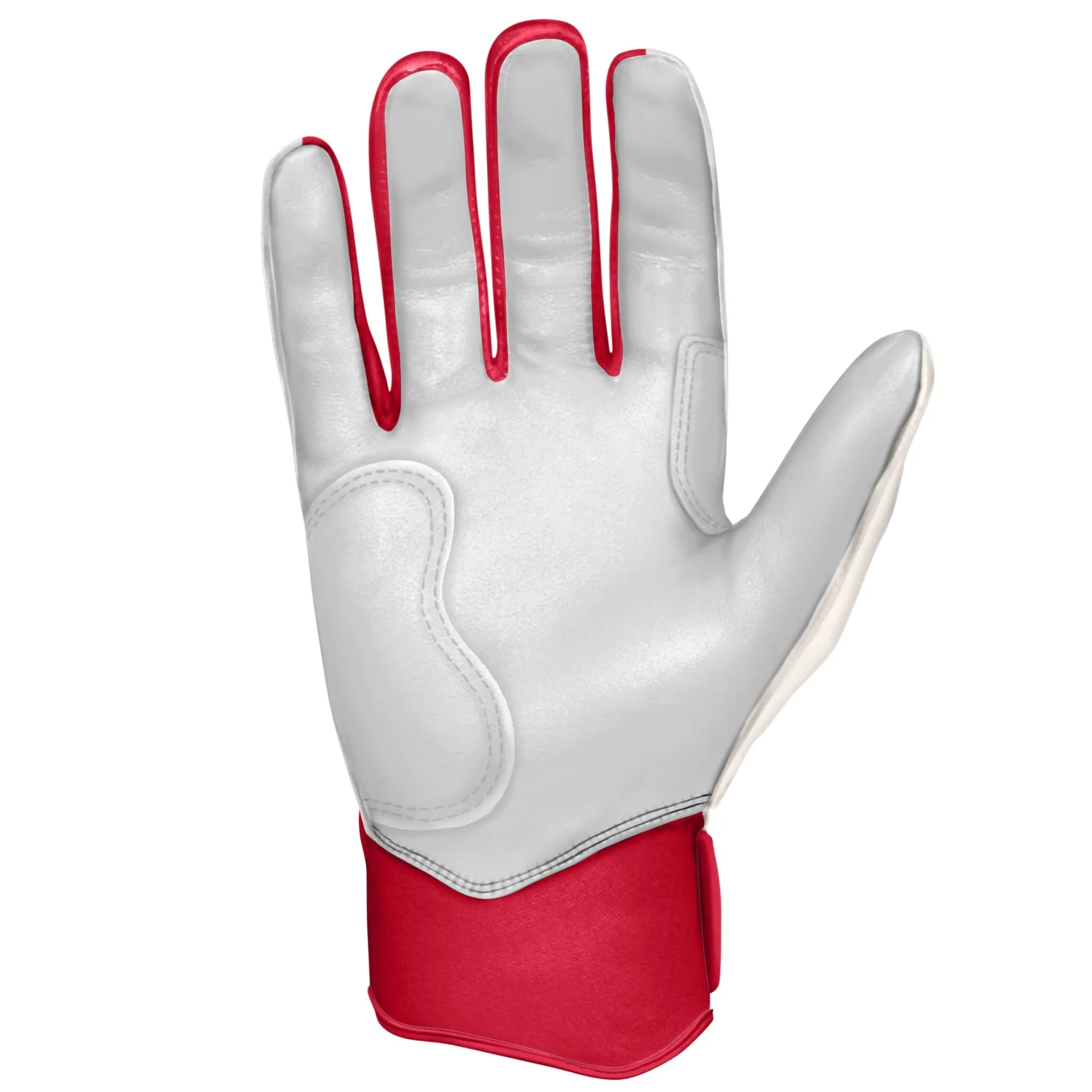 PREMIUM PRO CHROME Series Short Cuff Batting Gloves | Red