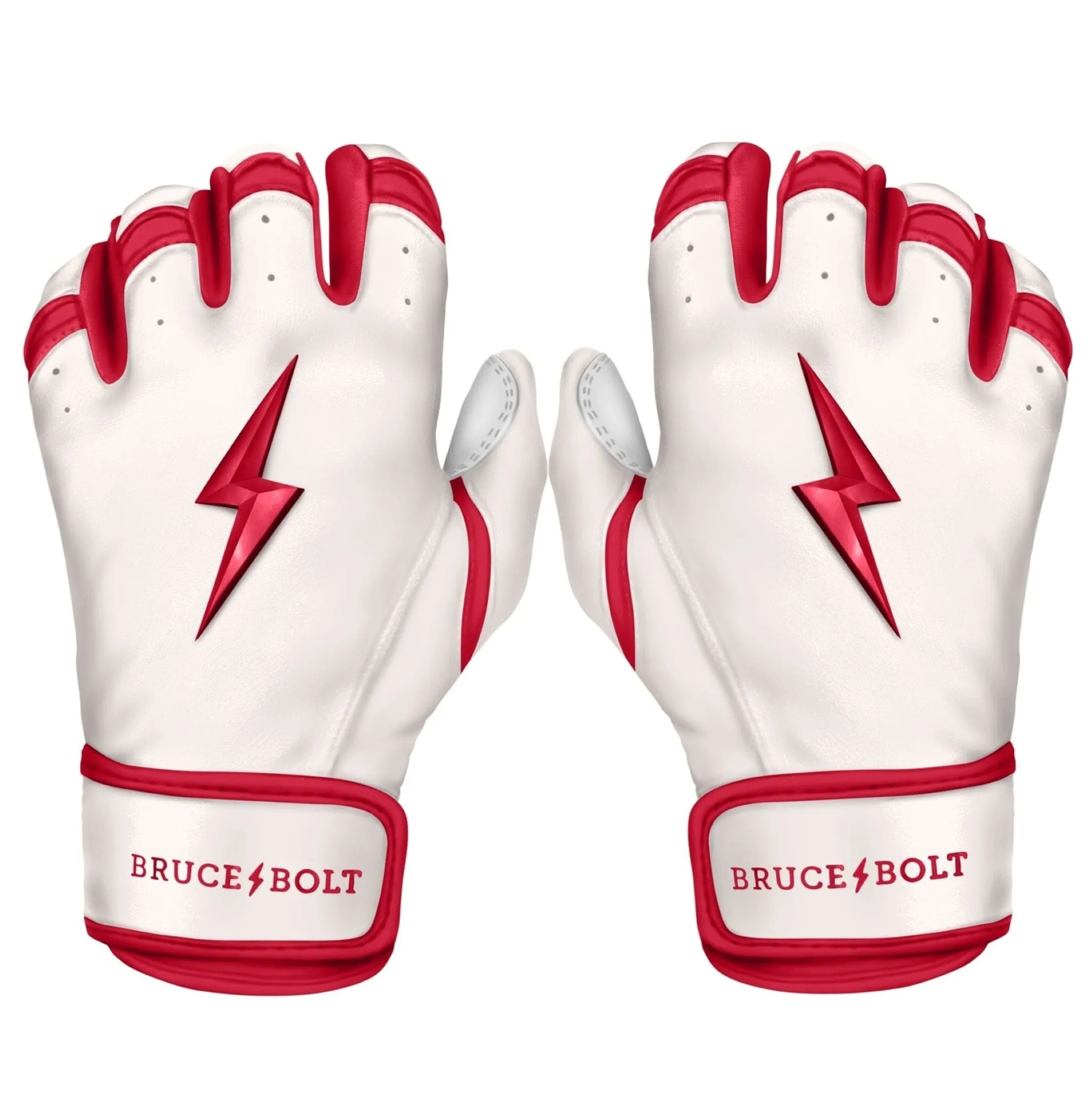 PREMIUM PRO CHROME Series Short Cuff Batting Gloves | Red