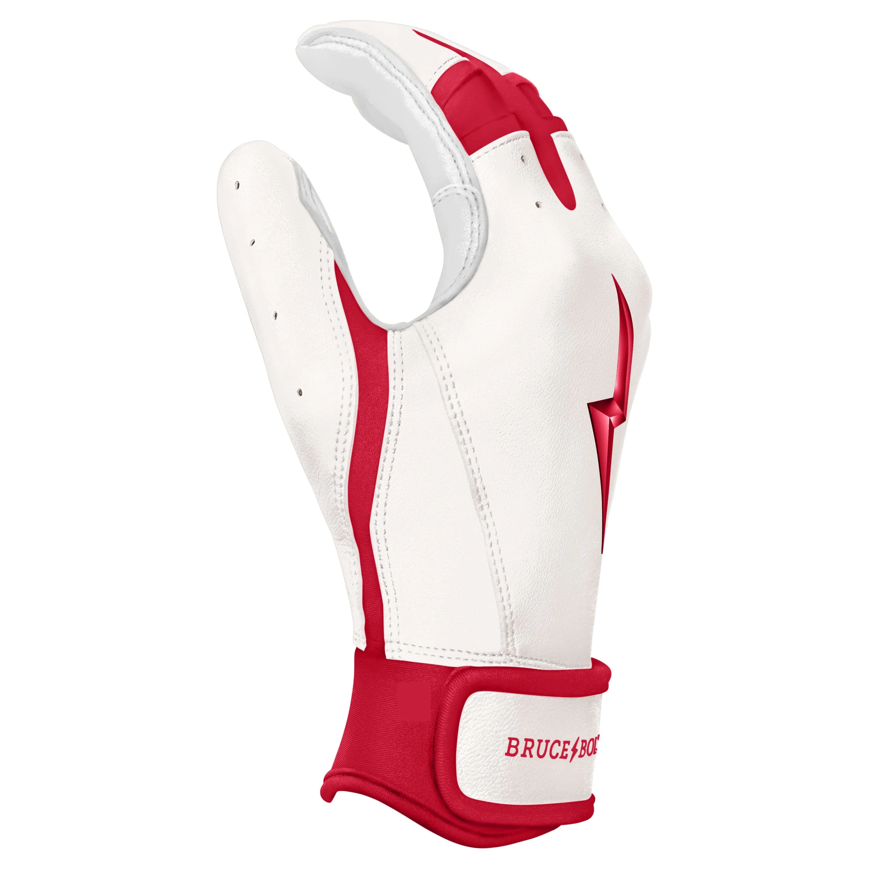 PREMIUM PRO CHROME Series Short Cuff Batting Gloves | Red