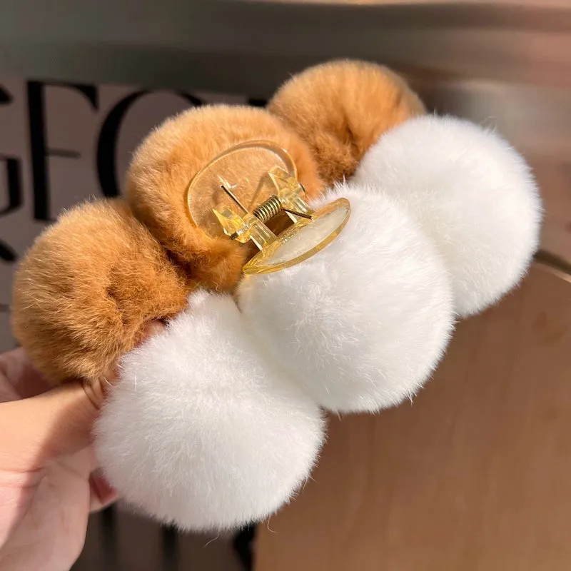 Rabbit Fur Plush Hair Clip