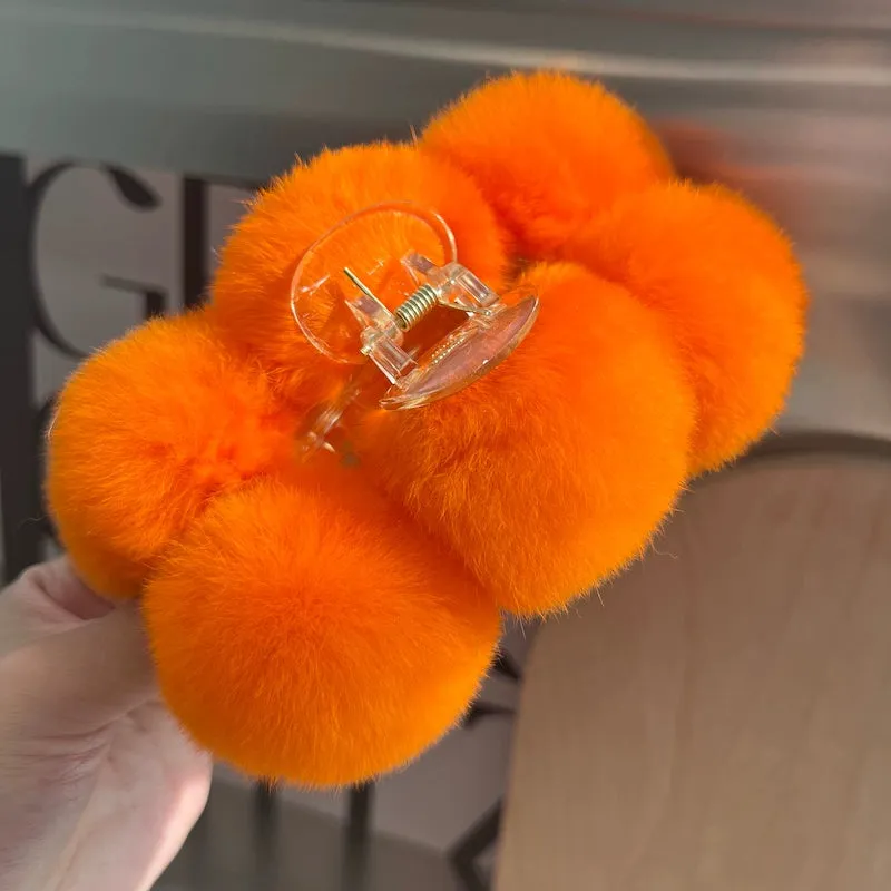 Rabbit Fur Plush Hair Clip