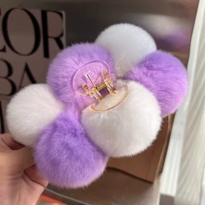 Rabbit Fur Plush Hair Clip