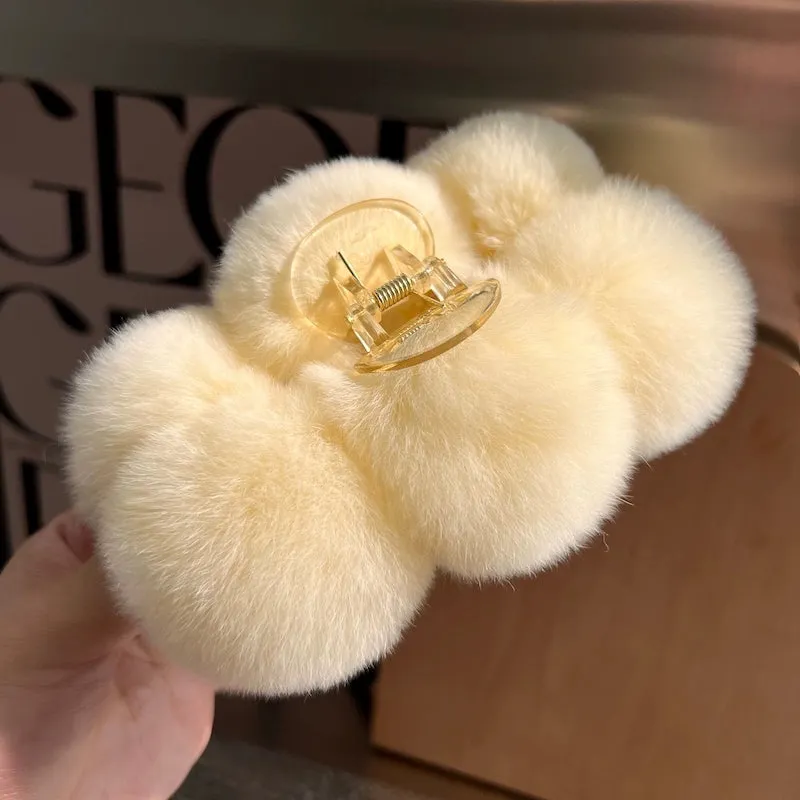 Rabbit Fur Plush Hair Clip