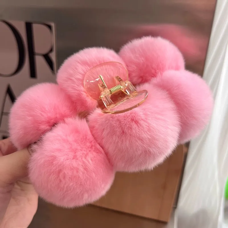 Rabbit Fur Plush Hair Clip