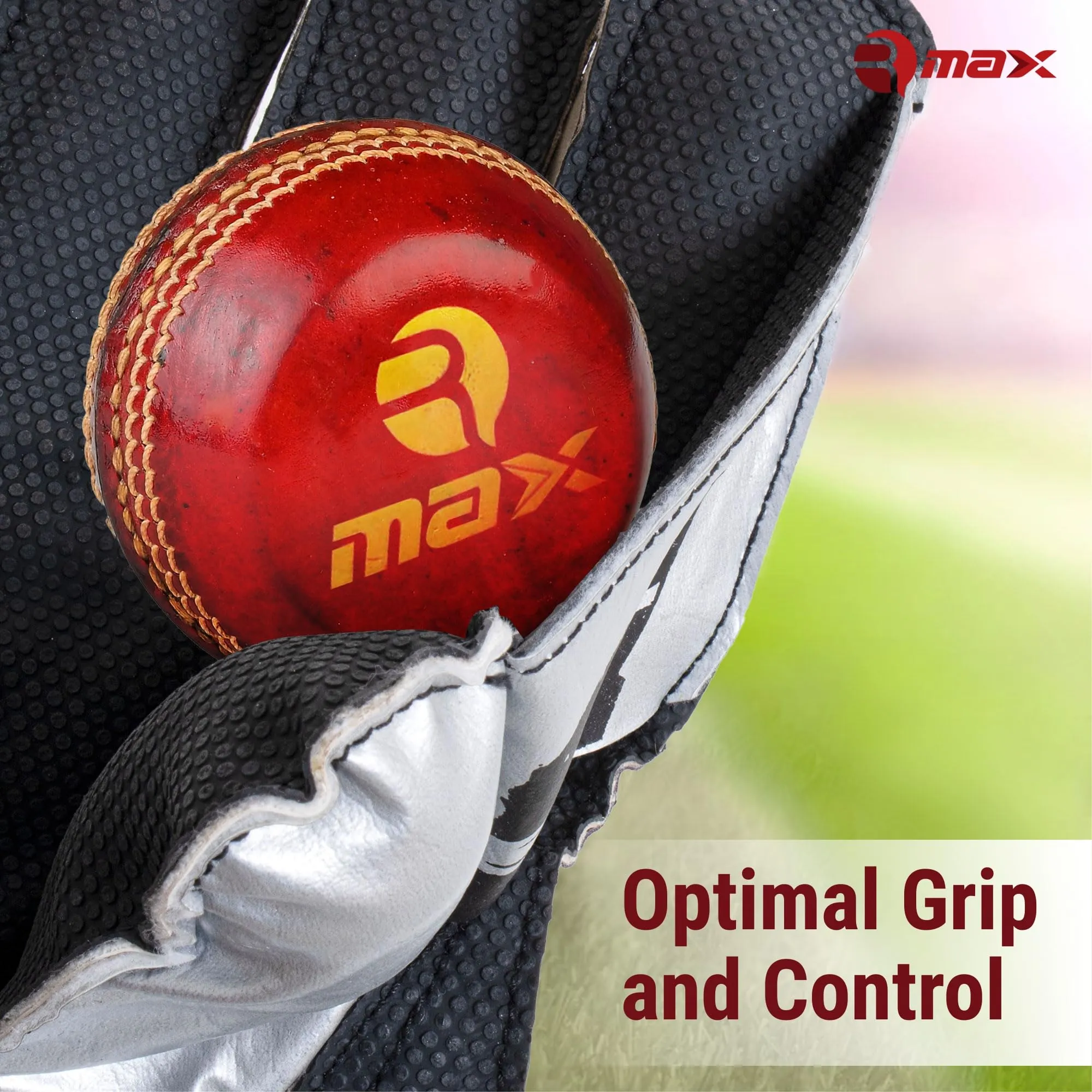 RMAX Rubber & PVC Cricket Wicket Keeping Gloves - Durable Construction, Superior Grip, High-Density Finger Protection, Ergonomic Design for Enhanced Flexibility and Comfort, (Senior)