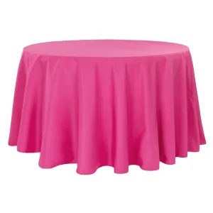 Round Polyester 132" Tablecloth - Fuchsia