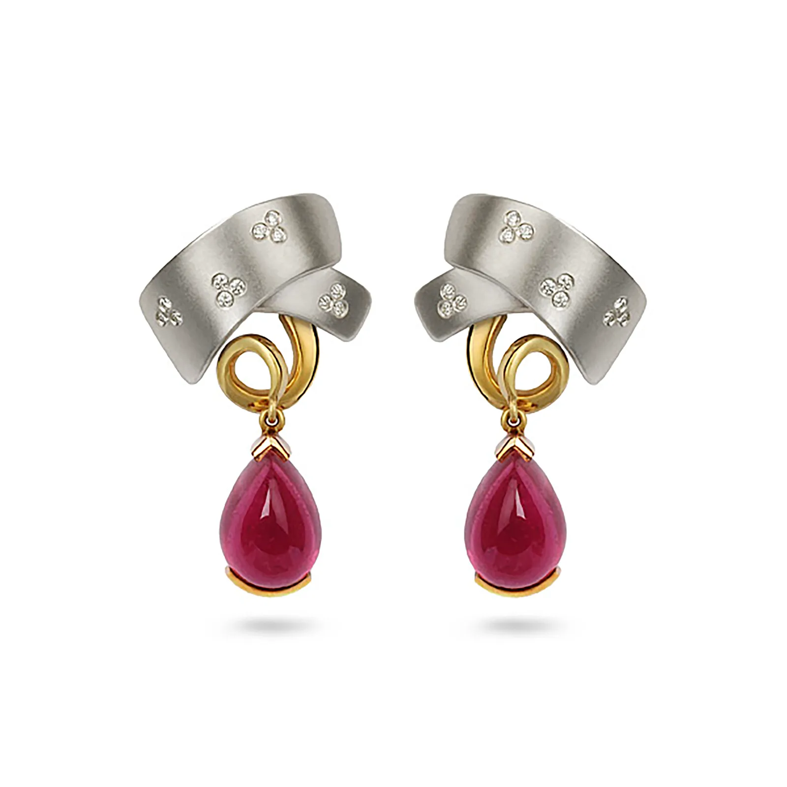 Rubelite and Diamond Earrings