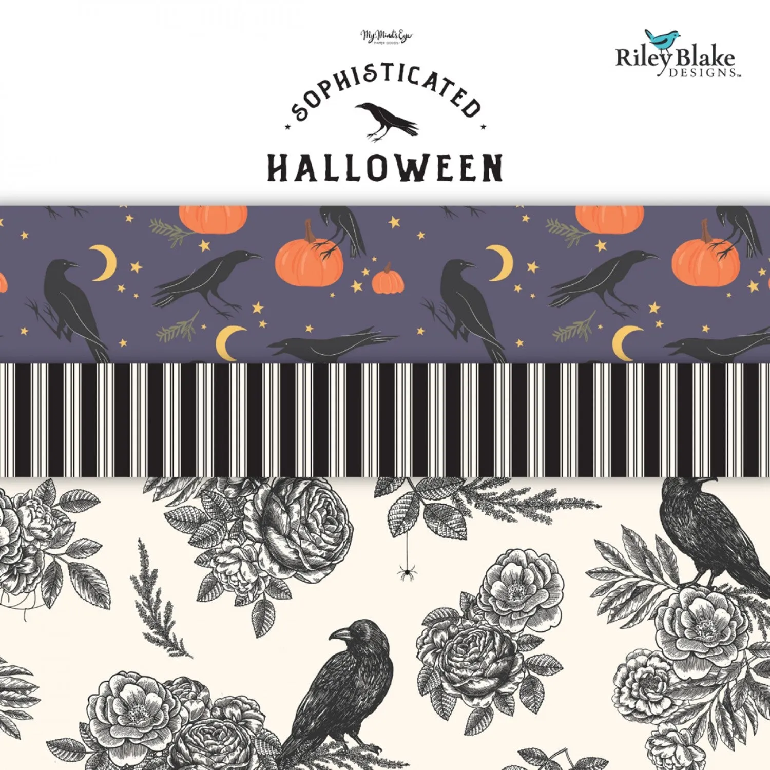 Sophisticated Halloween | Vintage Crows Cream by My Mind's Eye for Riley Blake | C14621-CREAM