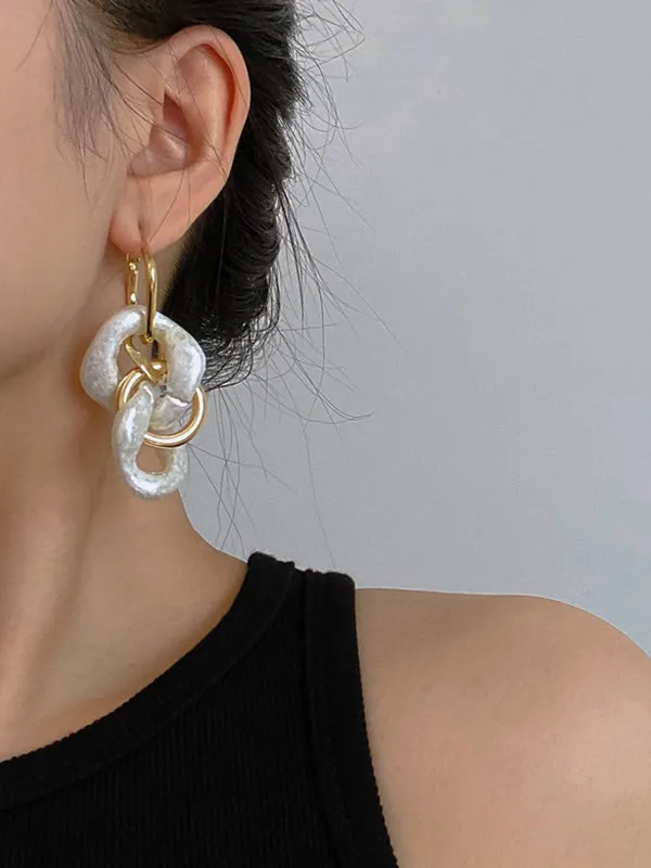 Stylish Statement Chains Geometric Earrings