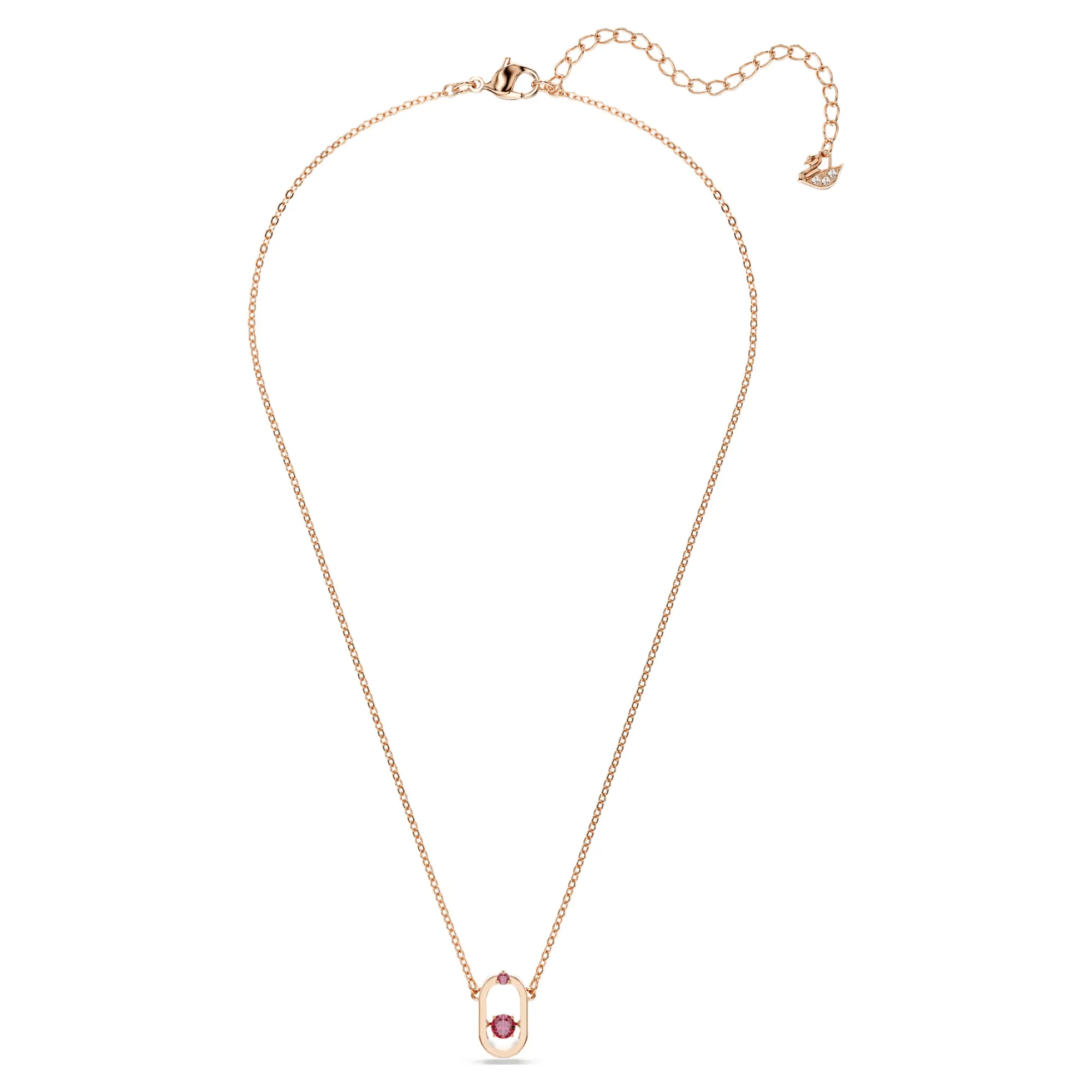 Swarovski Una pendant Necklace Rose Gold Red Plated 6520550