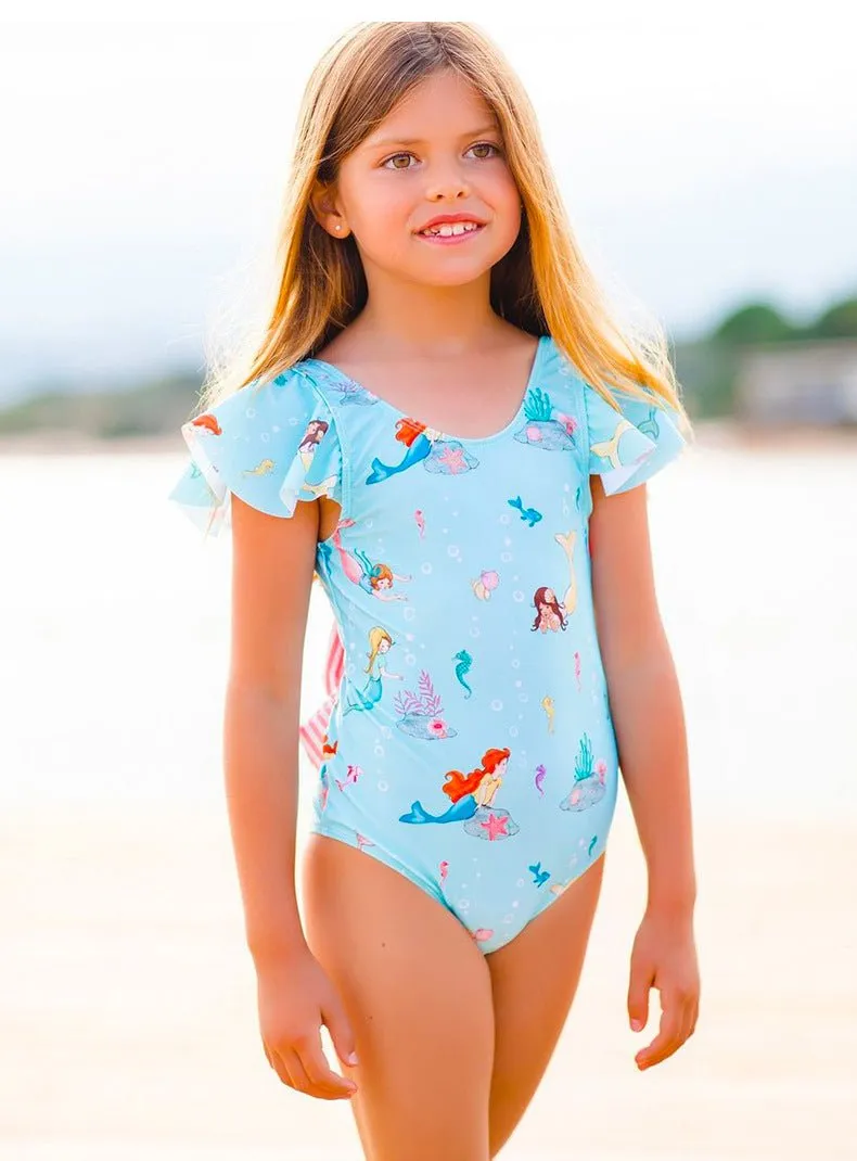 Toddler Girl Mermaids Print One-Piece Swimsuit