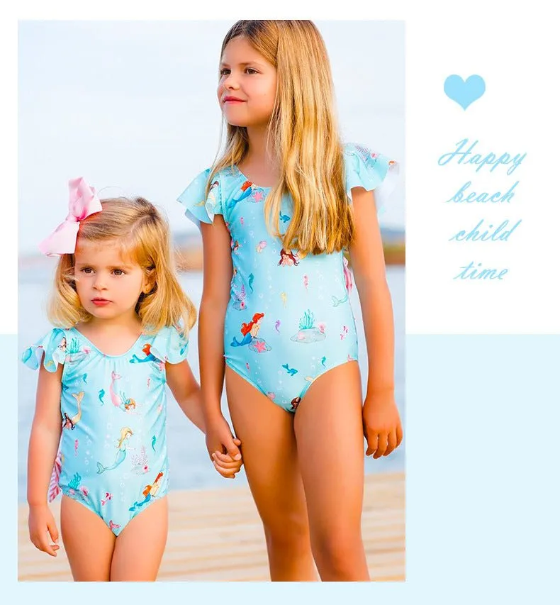 Toddler Girl Mermaids Print One-Piece Swimsuit