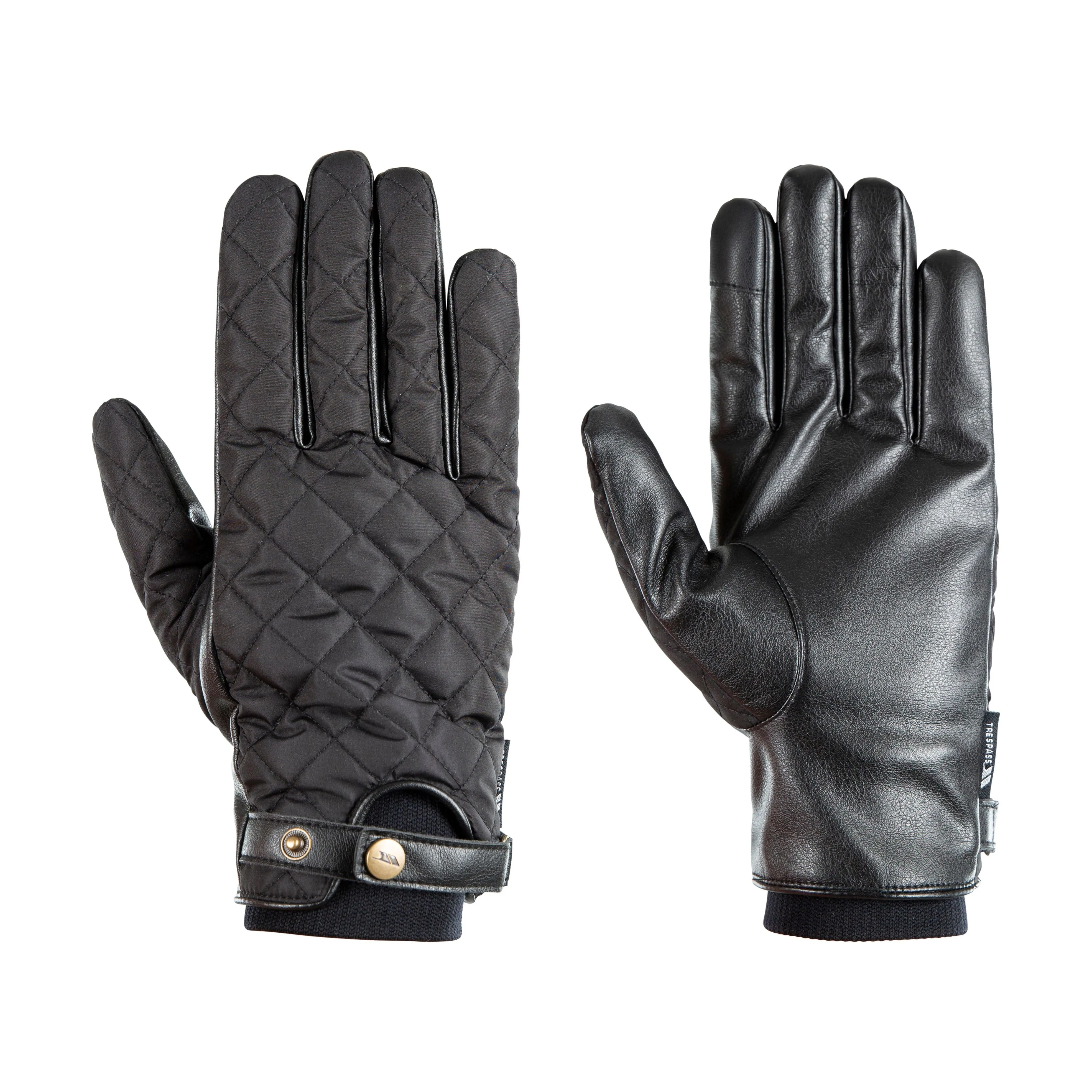 Tully Adults Quilted Touchscreen Gloves in Black