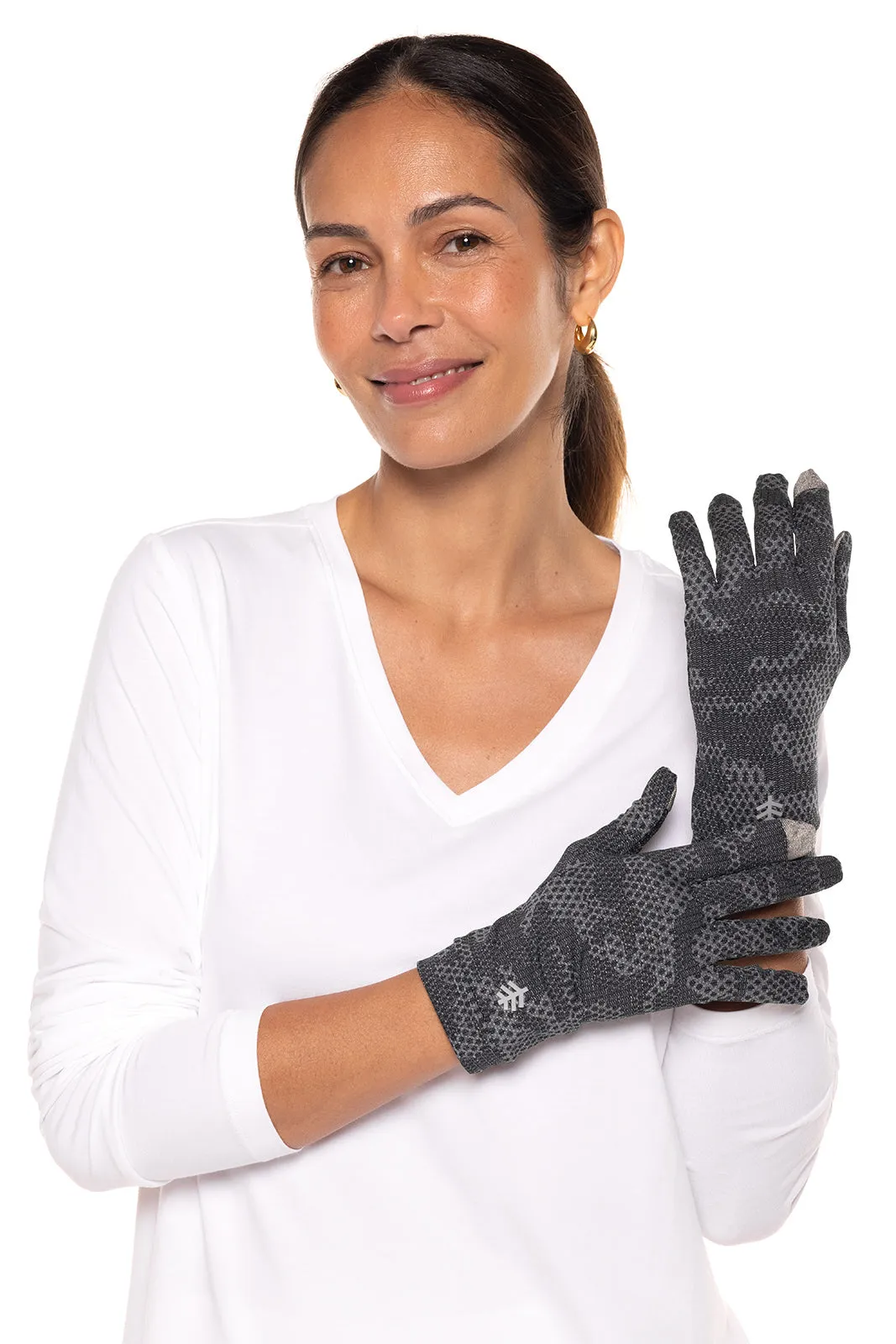 Unisex Gannett UV Gloves  |  Charcoal Coolibar Camo