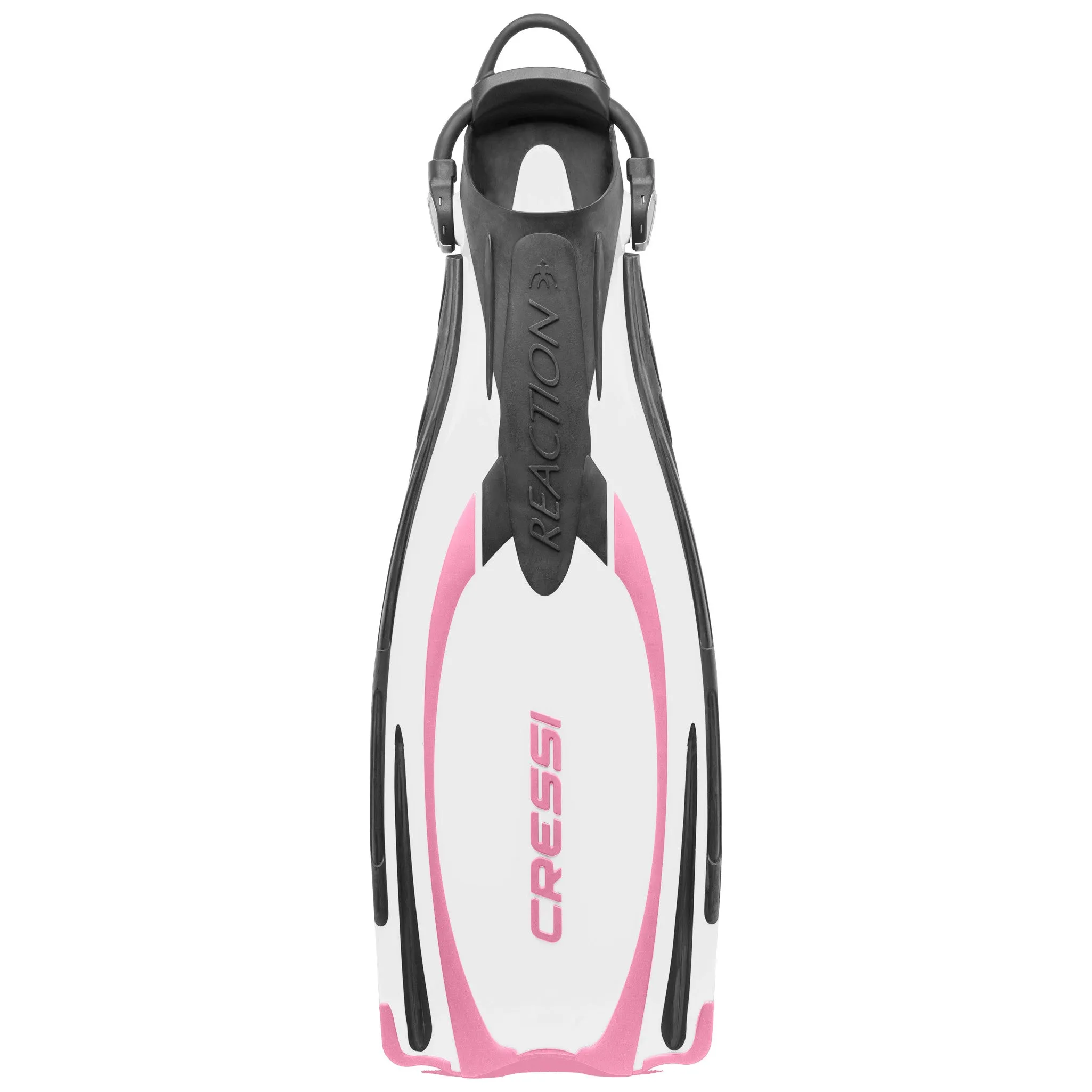 Used Cressi Reaction EBS Open Heel Dive Fins - White / Pink, Size: Small/Medium US M:6.5-8 W:7.5-9