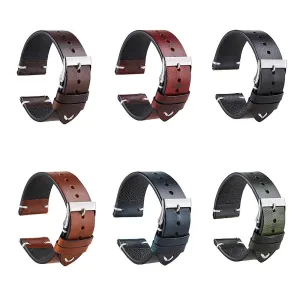 Vintage Oiled Leather Watch Straps Compatible with the Moto 360 for Men (2nd Generation 46mm)