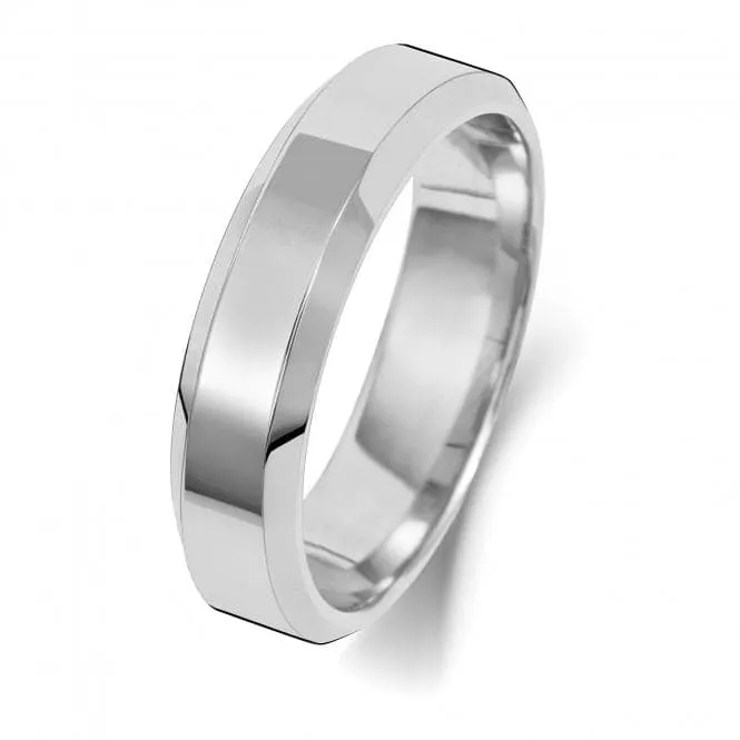 Wedding Band Platinum Wedding Bevelled Edge Ring WP145M