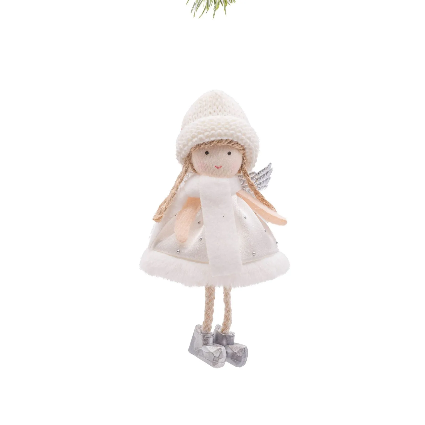 White Trendy Cherub Ornament