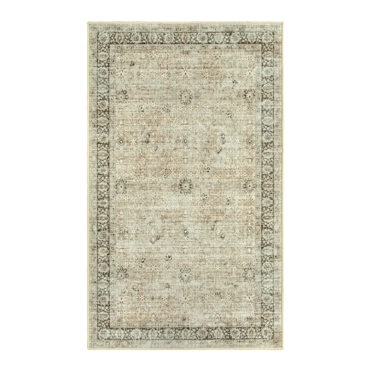 Winifred Distressed Vintage Antique Floral Ivory Area Rug