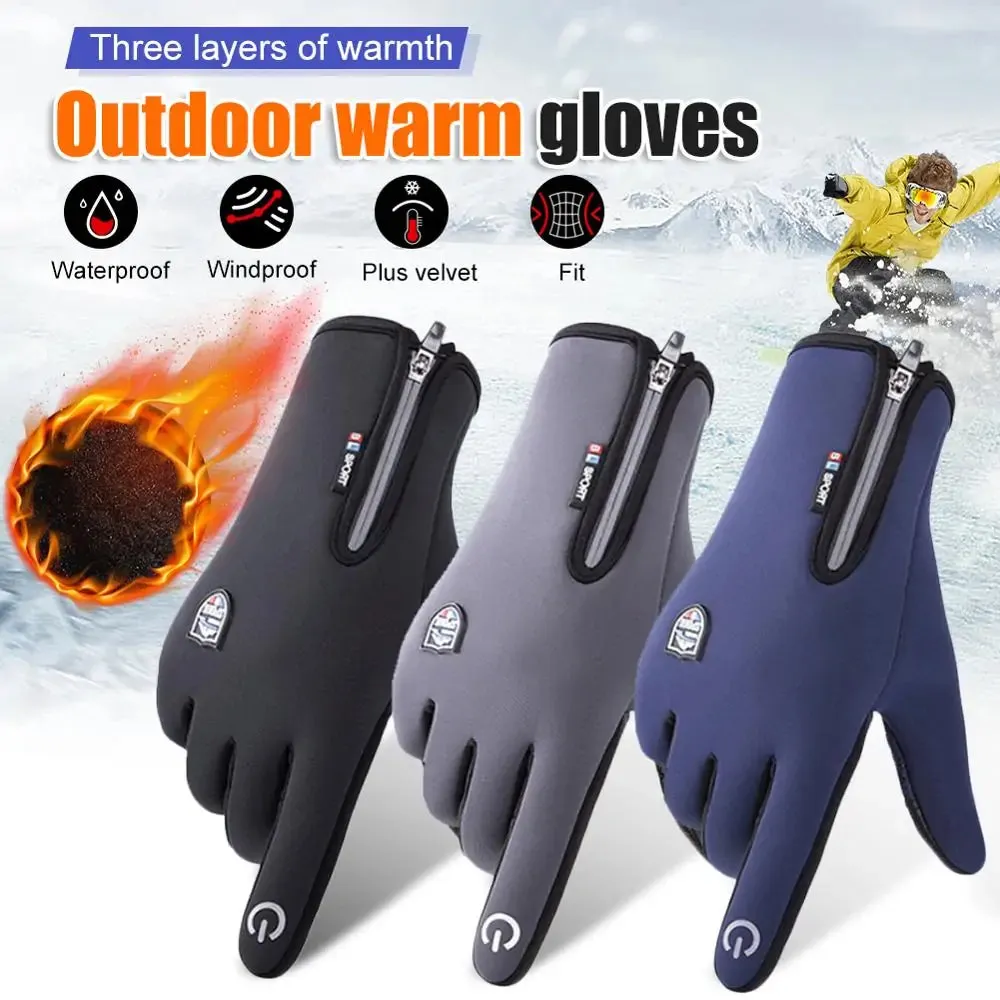 Winter Warm Ski Gloves Men Gloves