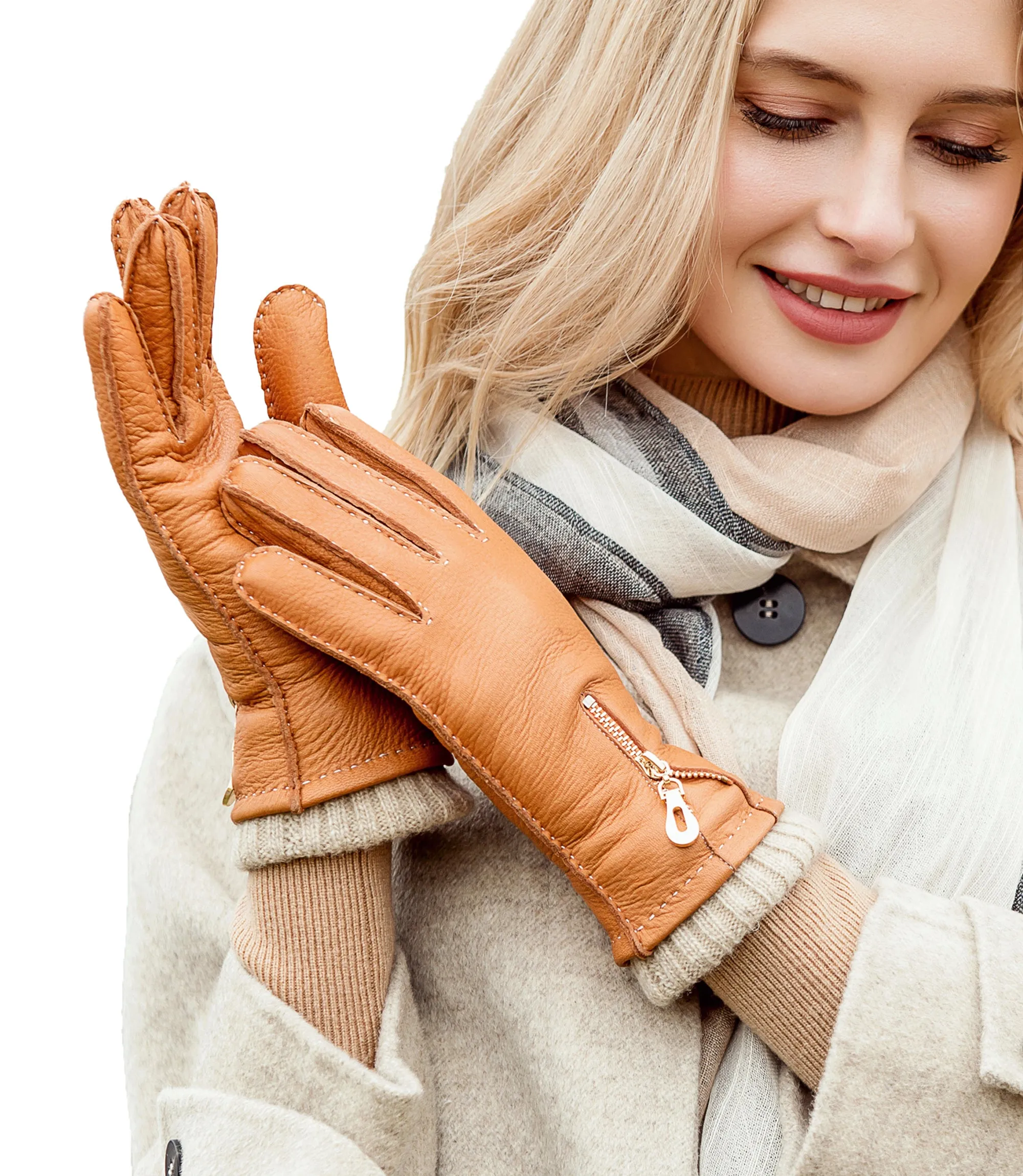 YISEVEN Women's Deerskin Leather Dress Gloves